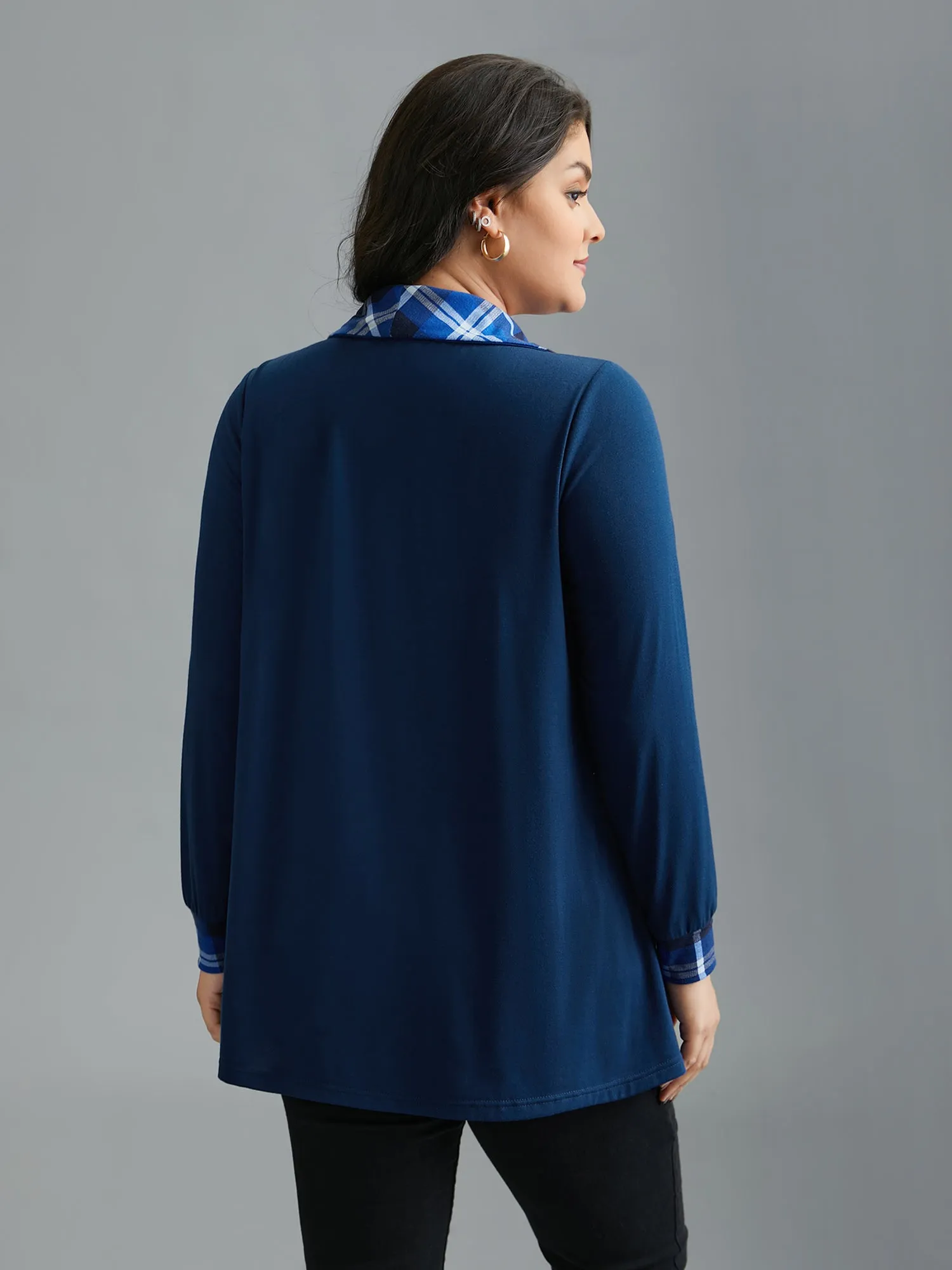 Contrasting Color Half Zipper Knit Top sold by Bloomchic product image thumbnail 5