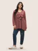 Rose Print Pocket Raglan Sleeve Tunic T-shirt sold by Bloomchic