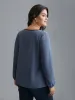 Contrasting Panel Lantern Sleeve Shirt sold by Bloomchic