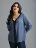 Contrasting Panel Lantern Sleeve Shirt sold by Bloomchic