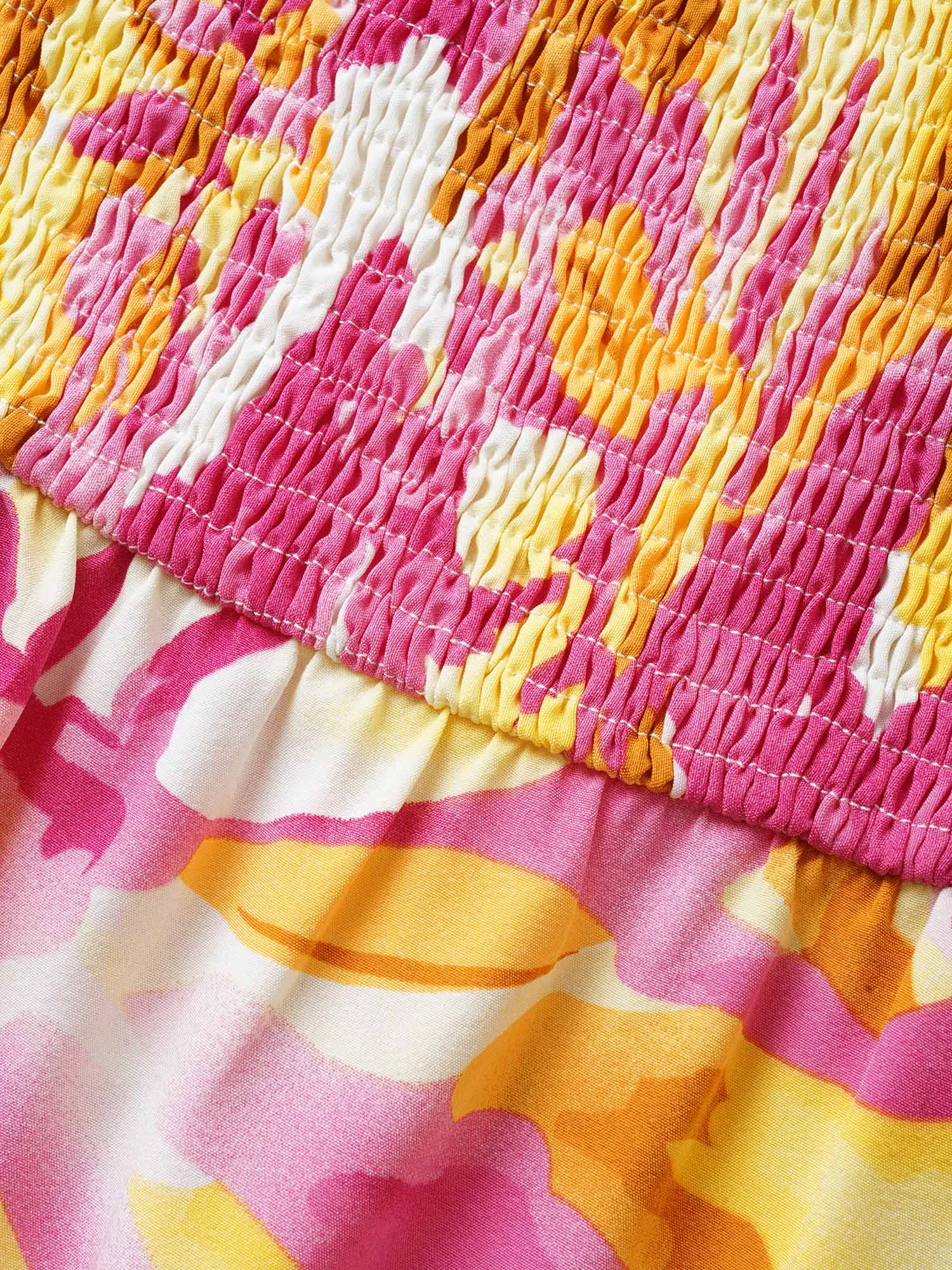 Floral Square Neck Shirred Frill Trim Midi Dress sold by Bloomchic product image thumbnail 5