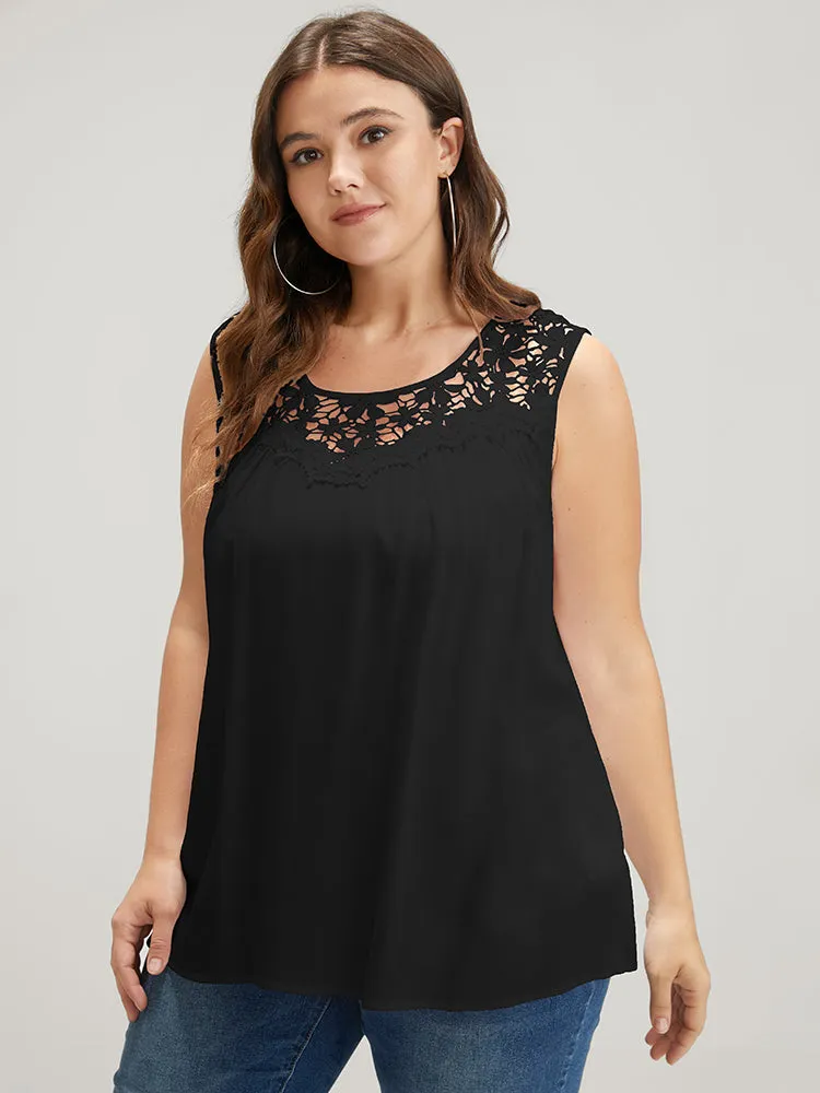Solid Lace Insert Cami Top sold by Bloomchic