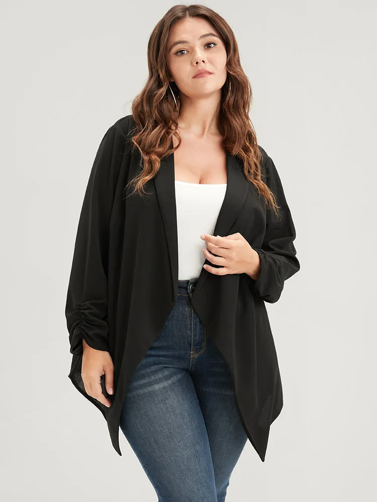 Solid Ruched Sleeve Lapel Collar Blazer sold by Bloomchic product image thumbnail 4