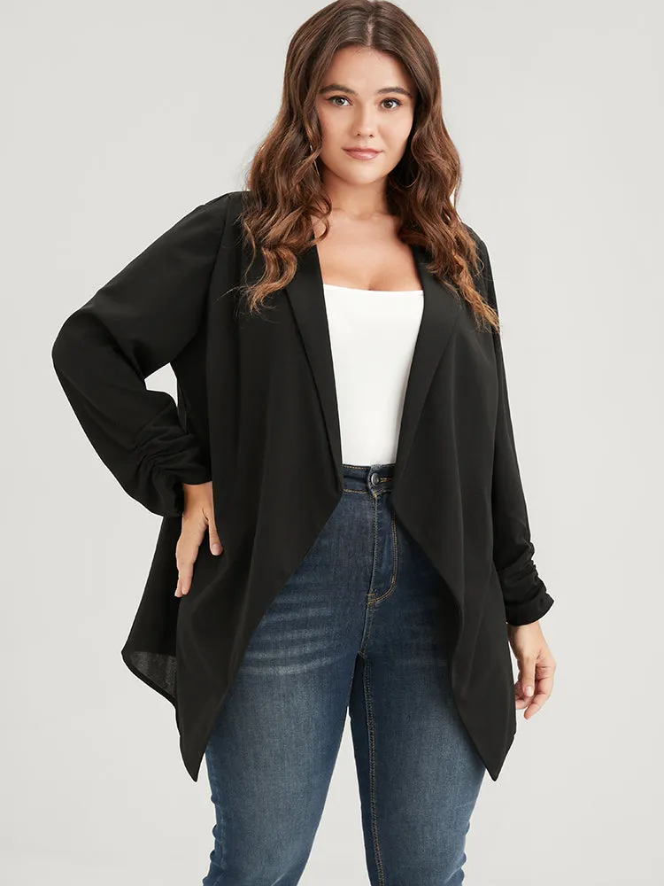 Solid Ruched Sleeve Lapel Collar Blazer sold by Bloomchic product image thumbnail 5