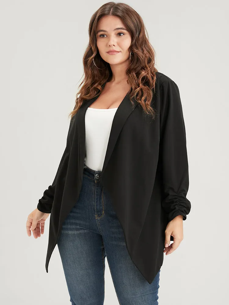 Solid Ruched Sleeve Lapel Collar Blazer sold by Bloomchic product image thumbnail 3