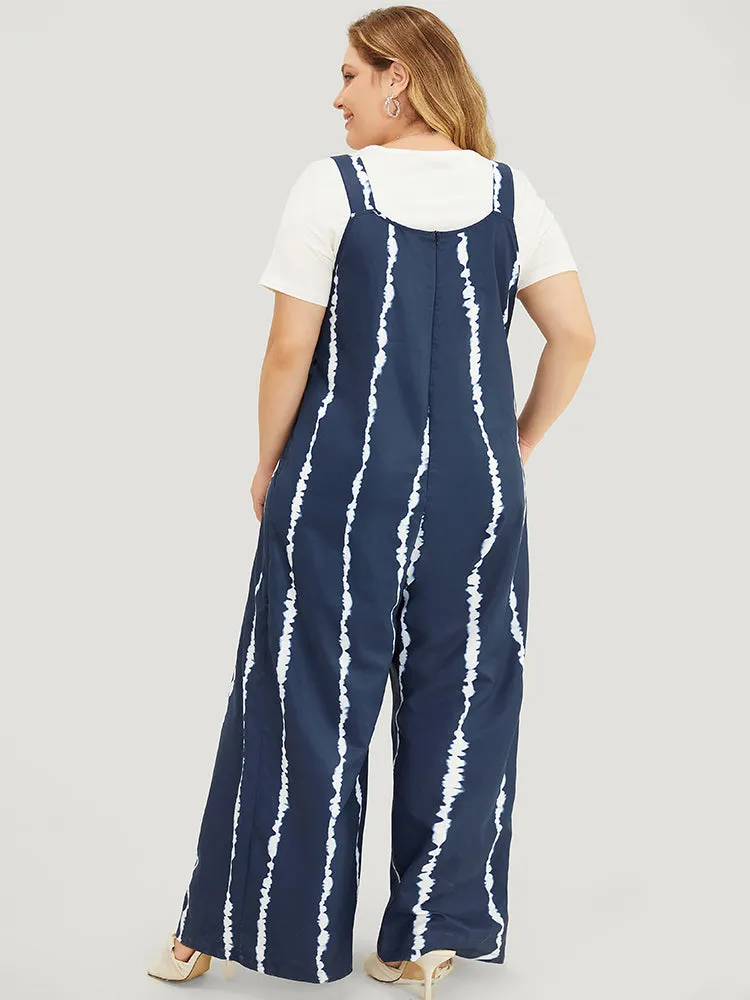 Tie Dye Pocket Pleated Detail Overall Jumpsuit sold by Bloomchic product image thumbnail 3