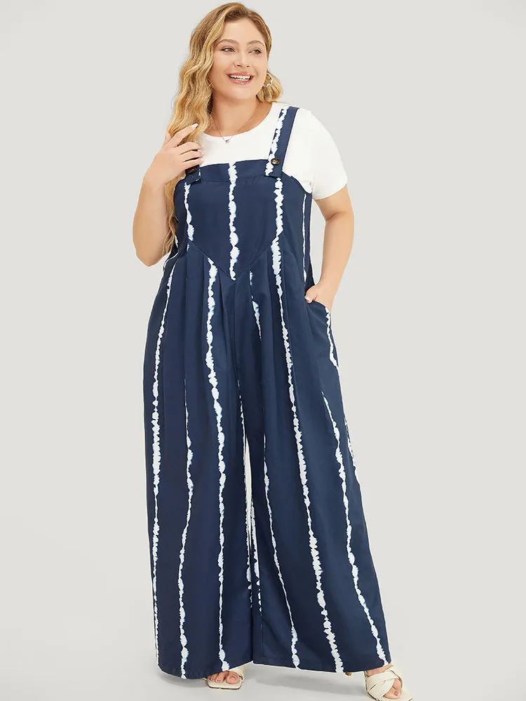 Tie Dye Pocket Pleated Detail Overall Jumpsuit sold by Bloomchic product image thumbnail 5