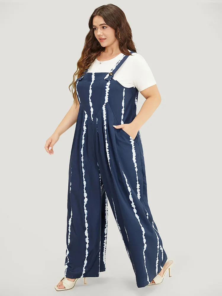 Tie Dye Pocket Pleated Detail Overall Jumpsuit sold by Bloomchic product image thumbnail 2