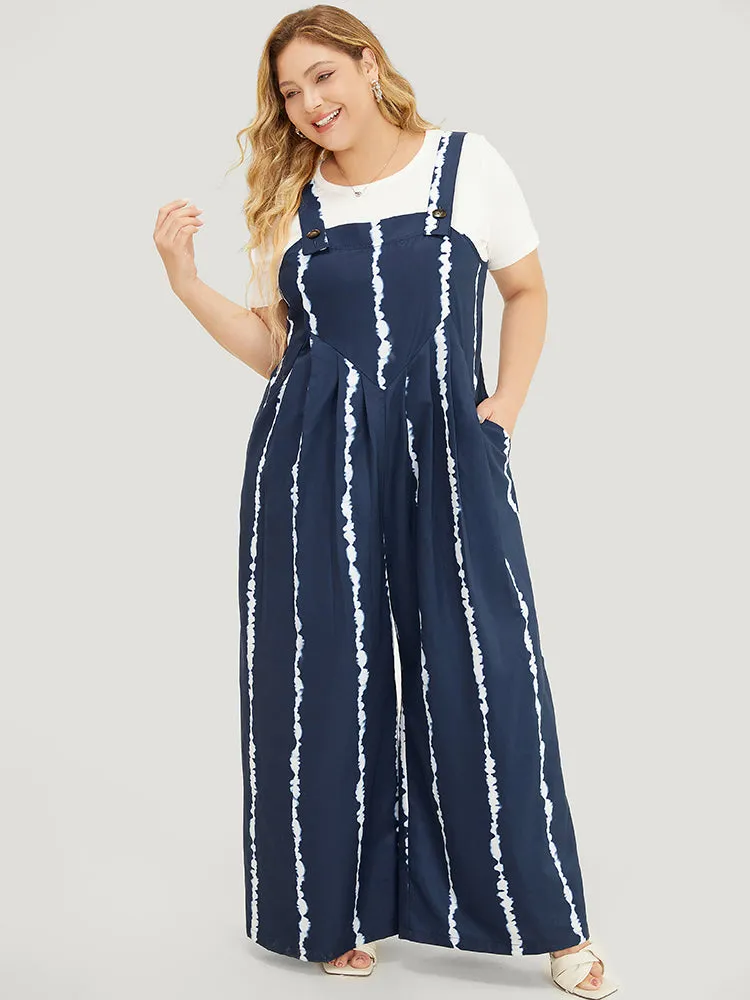 Tie Dye Pocket Pleated Detail Overall Jumpsuit sold by Bloomchic product image thumbnail 4