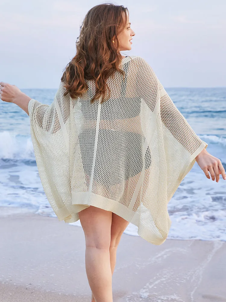 Solid Ice Rayon Yarn Dolman Sleeve Cut Out Knit Top sold by Bloomchic product image thumbnail 5