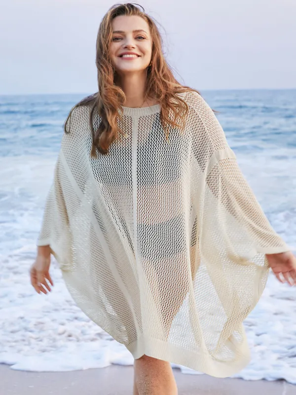 Solid Ice Rayon Yarn Dolman Sleeve Cut Out Knit Top sold by Bloomchic