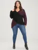 Colorblock Contrast Pointelle Knit Lace Crisscross Knit Top sold by Bloomchic