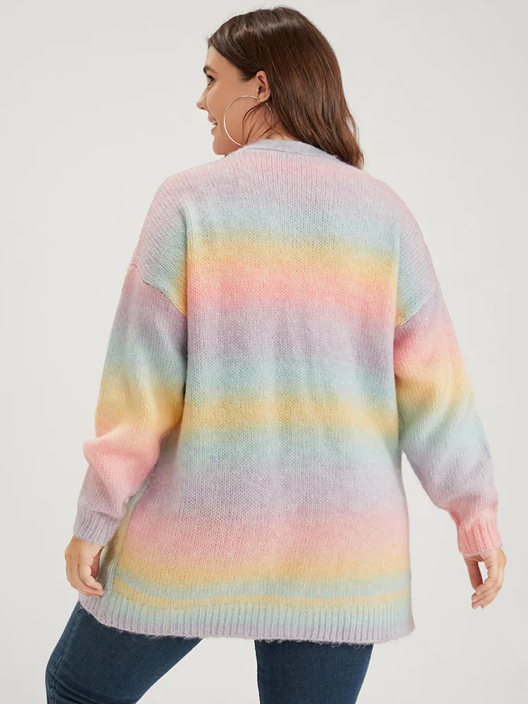 Ombre Super Soft Plush Knit Pocket Open Front Heather Cardigan sold by Bloomchic product image thumbnail 5