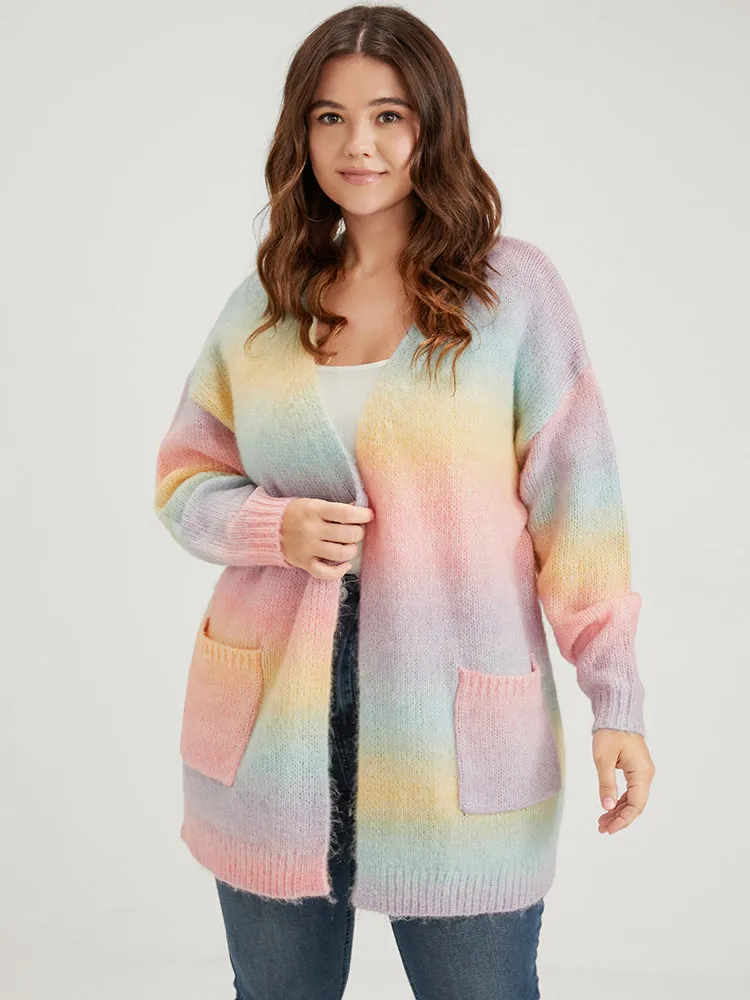 Ombre Super Soft Plush Knit Pocket Open Front Heather Cardigan sold by Bloomchic product image thumbnail 3