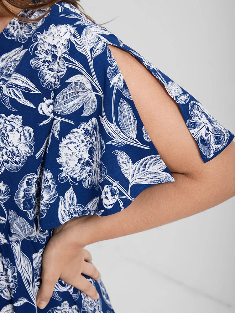 Floral Flutter Split Sleeve Wrap Maxi Dress sold by Bloomchic product image thumbnail 5