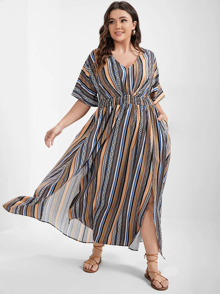 Bandana Split Dolman Sleeve Pocket Maxi Dress sold by Bloomchic product image thumbnail 5