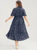 Ditsy Floral Pleated Pocket Raglan Sleeve Ruffle Dress sold by Bloomchic