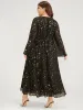 Star Split Button Bell Sleeve Flutter Hem Wrap Maxi Dress sold by Bloomchic