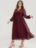 Polka Dot Lantern Sleeve Pocket Wrap Flutter Dress sold by Bloomchic