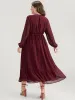 Polka Dot Lantern Sleeve Pocket Wrap Flutter Dress sold by Bloomchic