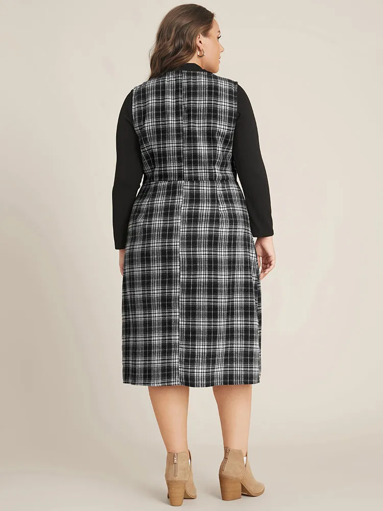 Plaid Sleeveless Button Detail Dress Without Sweater sold by Bloomchic product image thumbnail 2