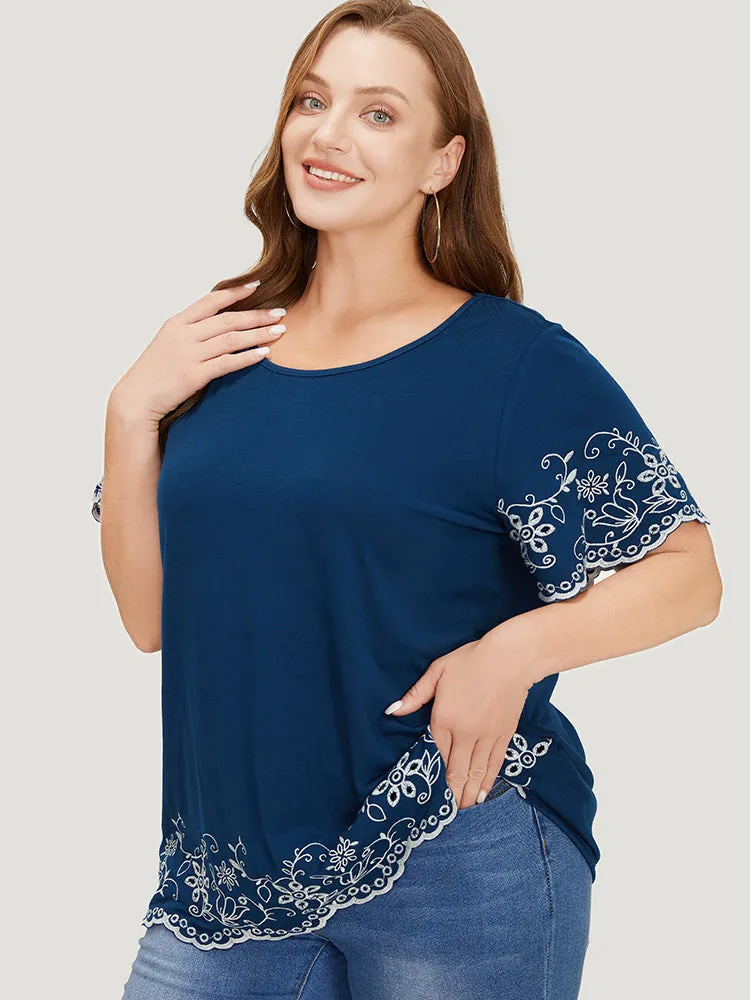 Floral Broderie Anglaise Ruffle Sleeve T-shirt sold by Bloomchic product image thumbnail 3