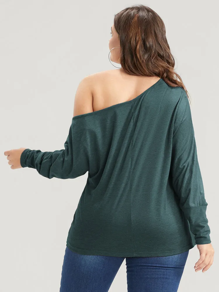 Solid One Shoulder Long Tee sold by Bloomchic product image thumbnail 2