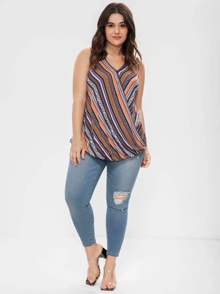 Bandana Printed Sleeveless Button Wrap Tank Top sold by Bloomchic product image thumbnail 2