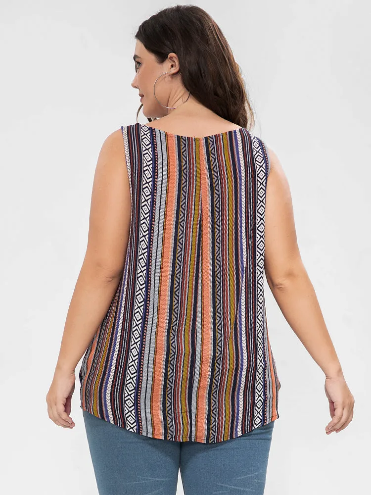 Bandana Printed Sleeveless Button Wrap Tank Top sold by Bloomchic product image thumbnail 3