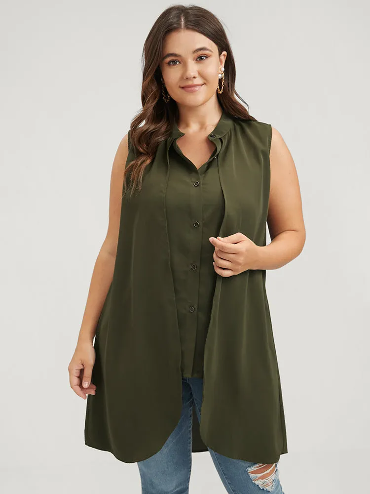 Button Through Asymmetrical Hem Sleeveless Tank Top sold by Bloomchic product image thumbnail 5