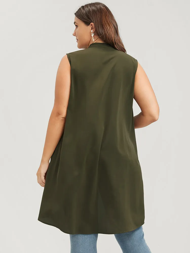 Button Through Asymmetrical Hem Sleeveless Tank Top sold by Bloomchic product image thumbnail 3