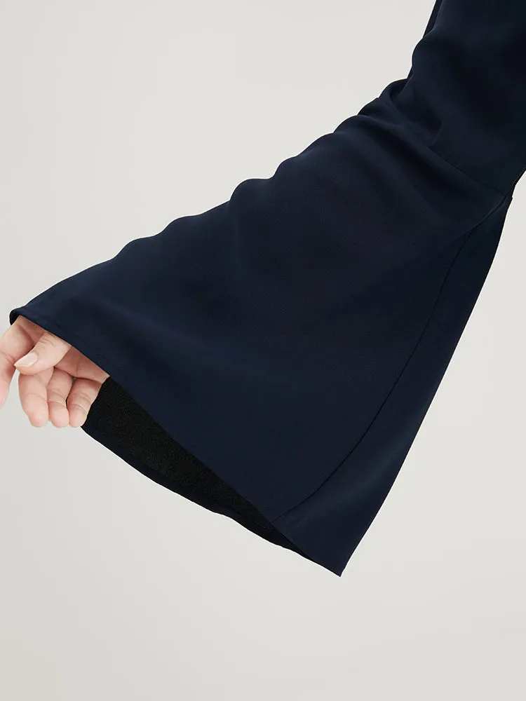 Solid Bell Sleeve Asymmetrical Hem Wrap Blouse sold by Bloomchic product image thumbnail 5
