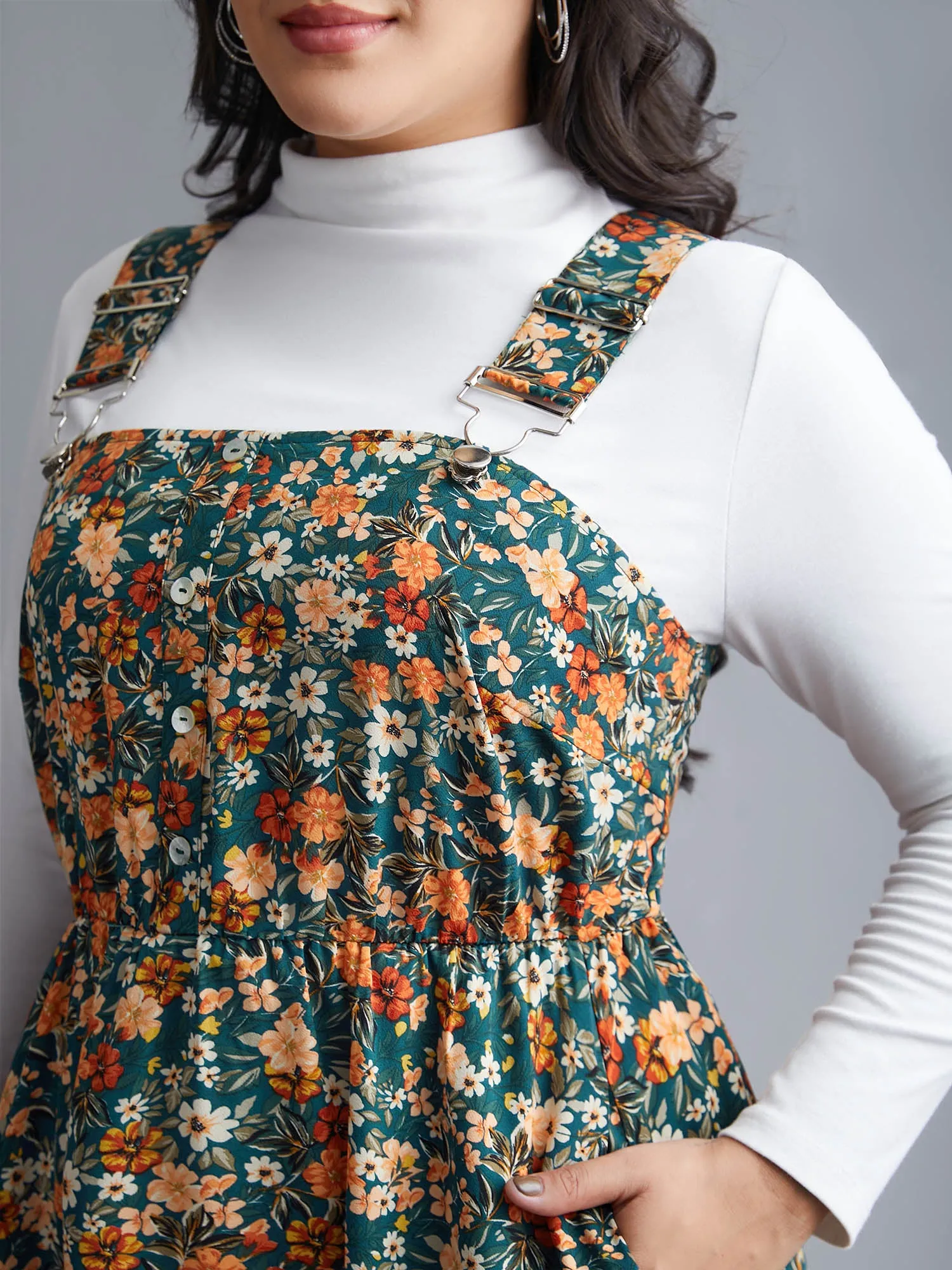 Ditsy Floral Adjustable Straps Elastic Waist Dress sold by Bloomchic product image thumbnail 3