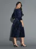 Velvet Button Detail V-Shaped Neck Dress sold by Bloomchic
