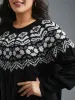 Floral Cable Knit Curved Hem Pullover sold by Bloomchic