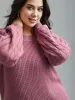Round Neck Textured Cable Knit Pullover sold by Bloomchic