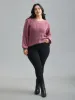 Round Neck Textured Cable Knit Pullover sold by Bloomchic