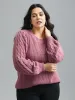 Round Neck Textured Cable Knit Pullover sold by Bloomchic