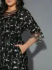 Floral Embroidered Ruffles Mesh Dress sold by Bloomchic