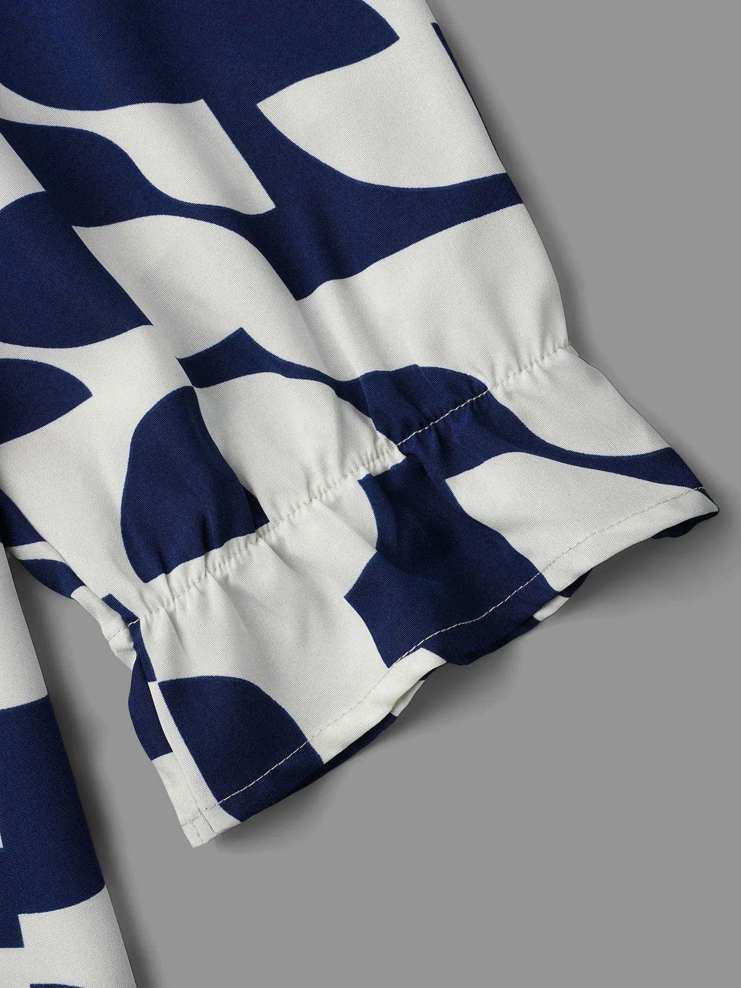 Round Neck Geometric Print Blouse sold by Bloomchic product image thumbnail 5