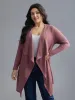 Lapel Collar Waffle Grid Open-Front Jacket sold by Bloomchic