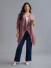 Lapel Collar Waffle Grid Open-Front Jacket sold by Bloomchic