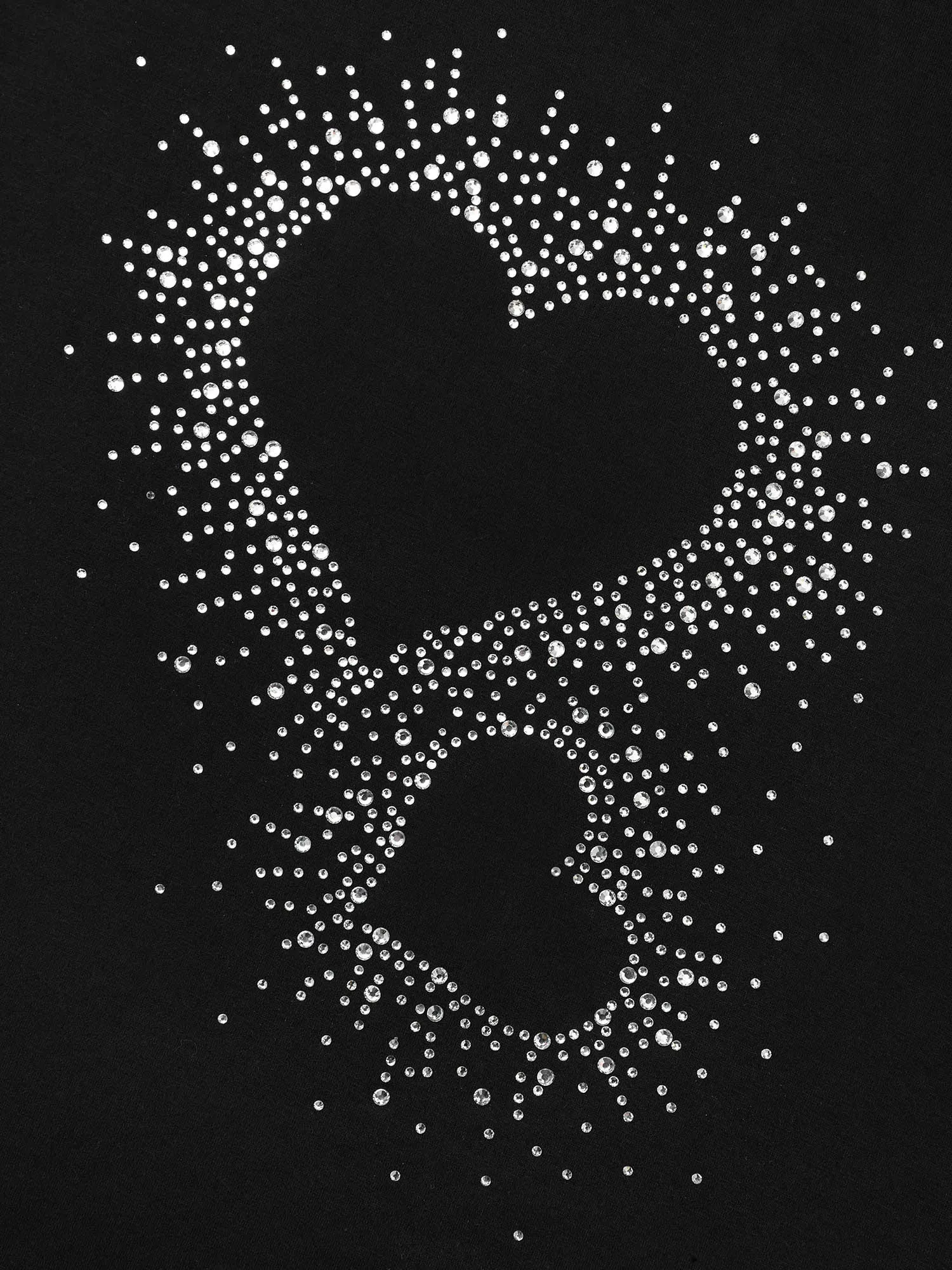 Crew Neck Rhinestone Heart T-Shirt sold by Bloomchic product image thumbnail 2