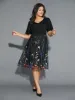 V Neck Mesh Embroidered Patch Dress sold by Bloomchic