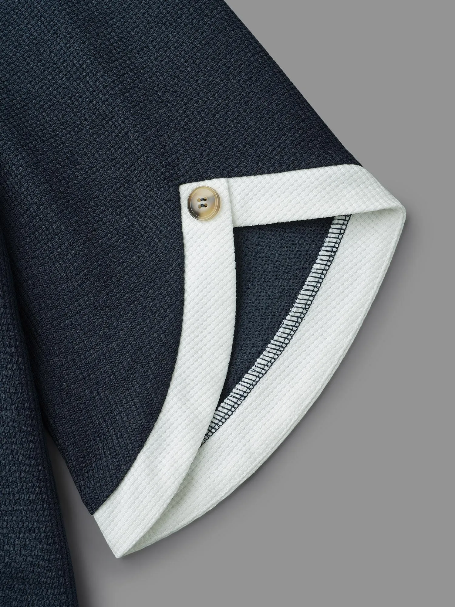 Color Contrast Waffle Knit Bell Sleeve T-Shirt sold by Bloomchic product image thumbnail 5