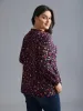 Hearts All Over Ruffled Neckline Blouse sold by Bloomchic