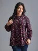 Hearts All Over Ruffled Neckline Blouse sold by Bloomchic