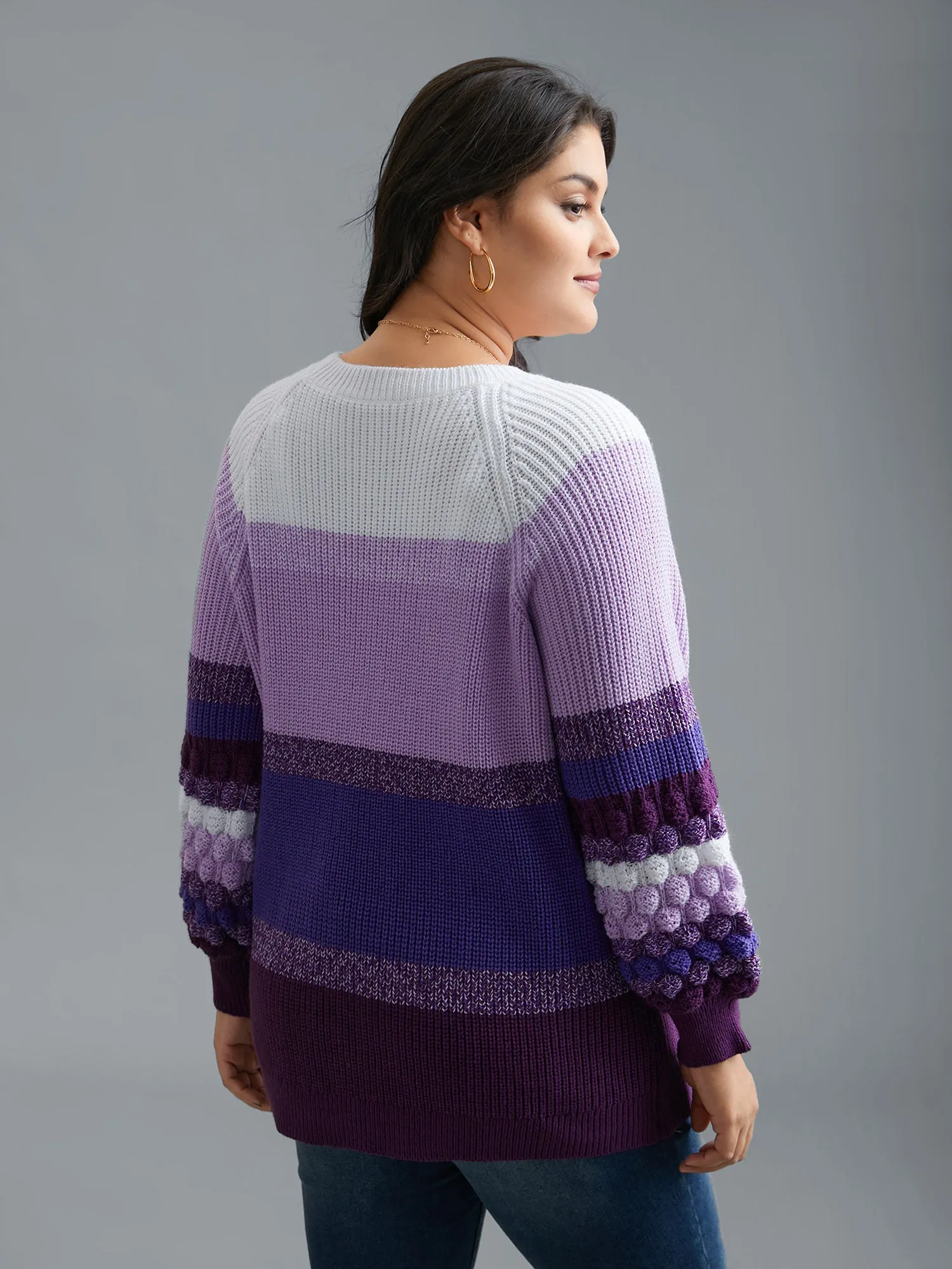 Color contrast Plisse Raglan Sleeve Pullover sold by Bloomchic product image thumbnail 2