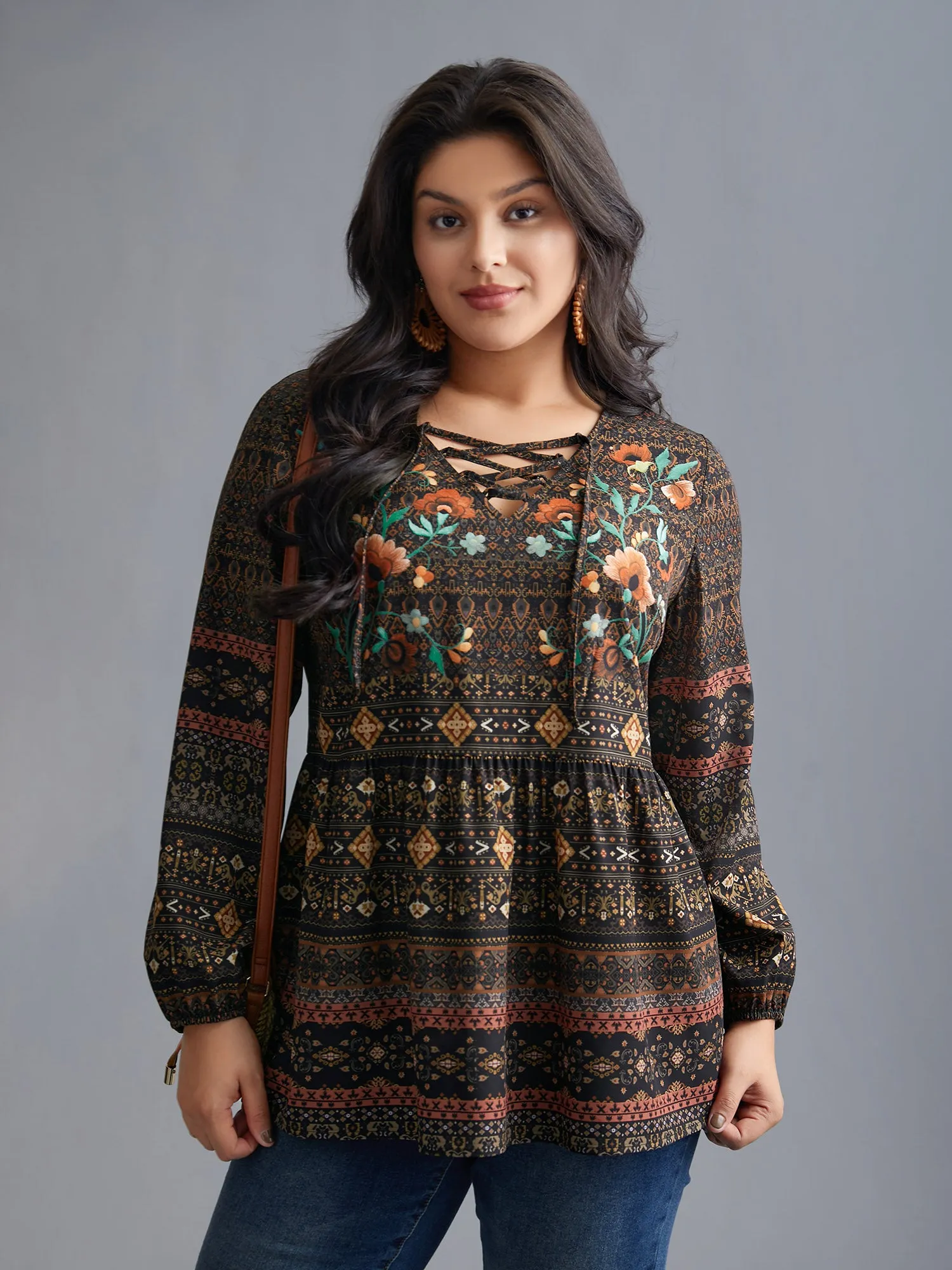 Floral Bandana Crisscross Blouse sold by Bloomchic product image thumbnail 4