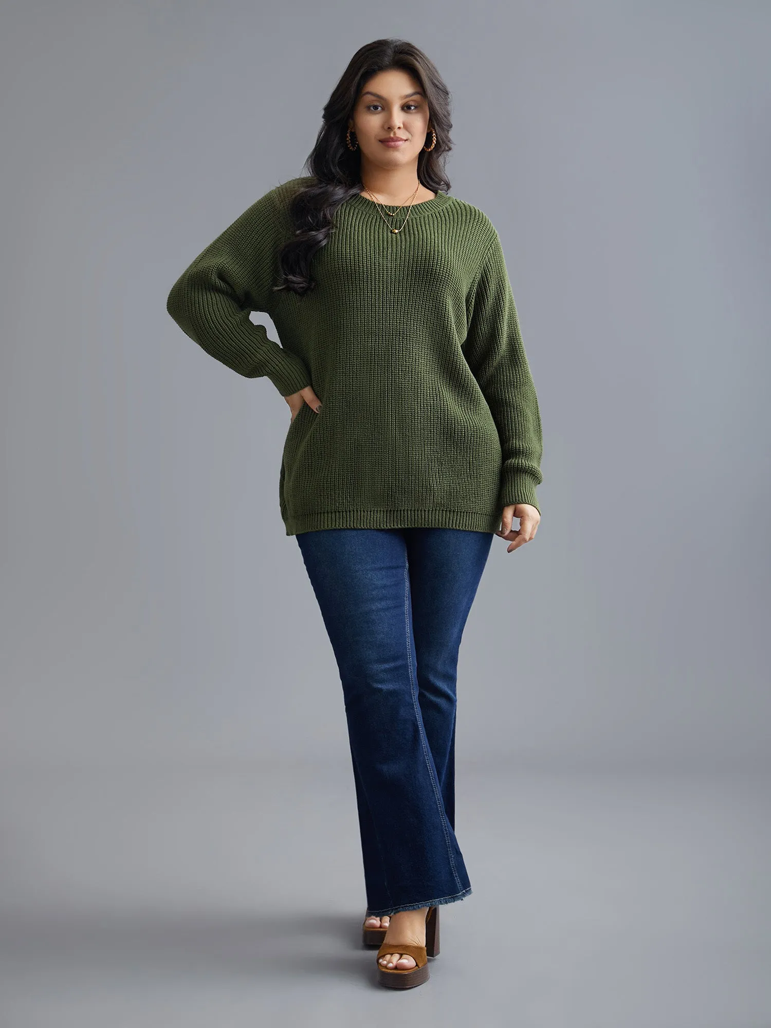 Plain Hollow Out Cable Knit Pullover sold by Bloomchic product image thumbnail 3